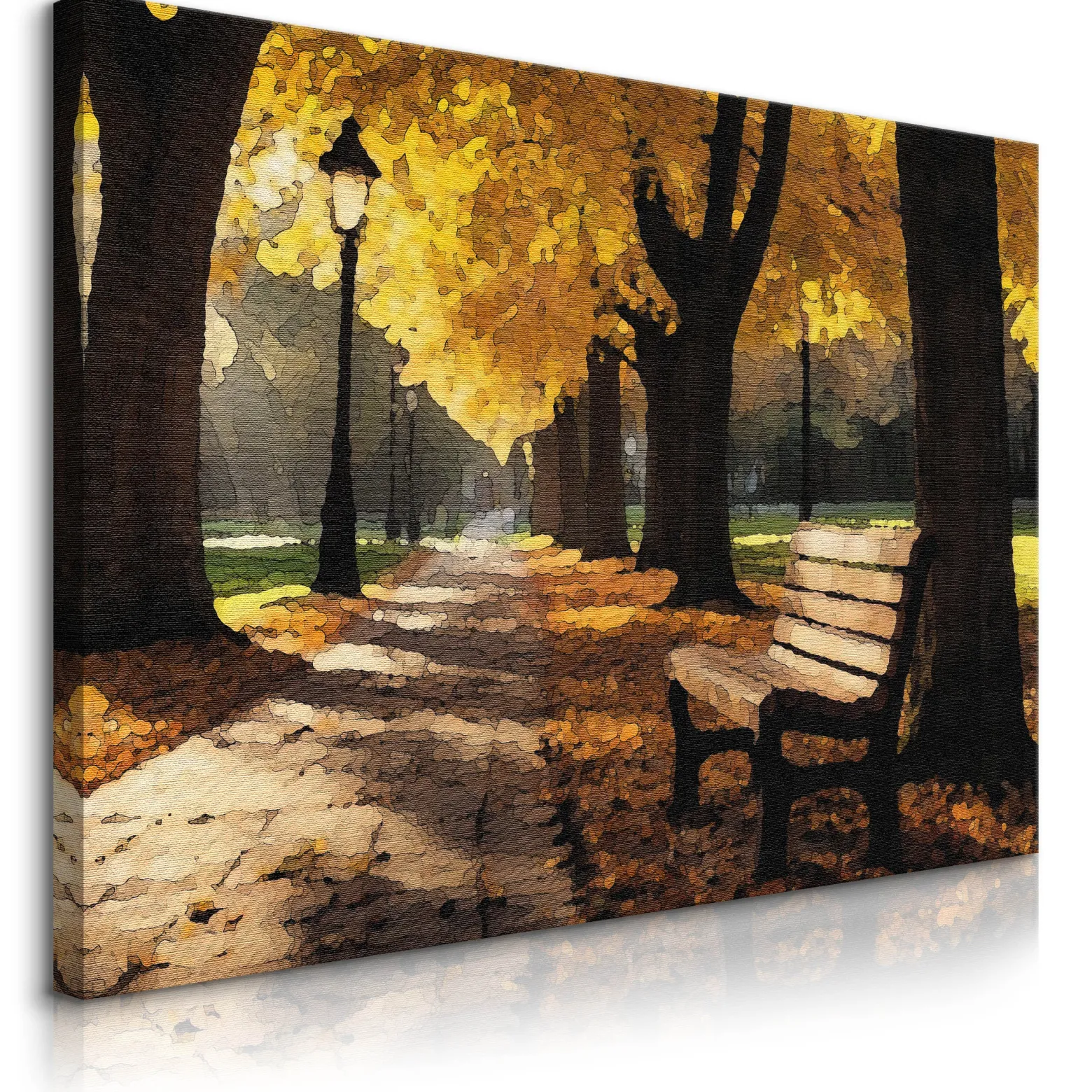 Obraz Malowany Jesienny Park 30x20cm