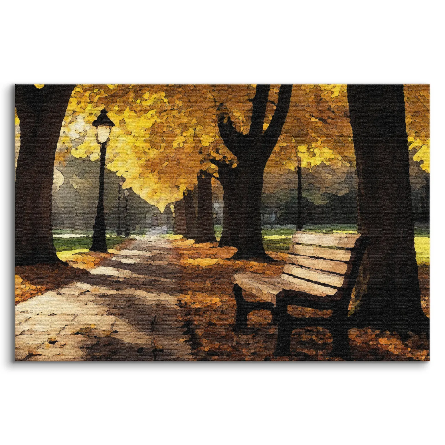 Obraz Malowany Jesienny Park 30x20cm