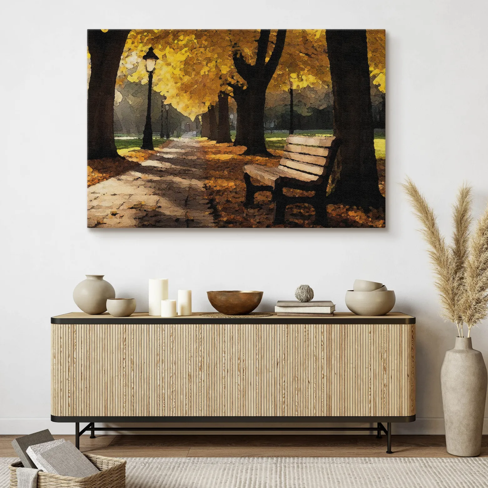 Obraz Malowany Jesienny Park 30x20cm