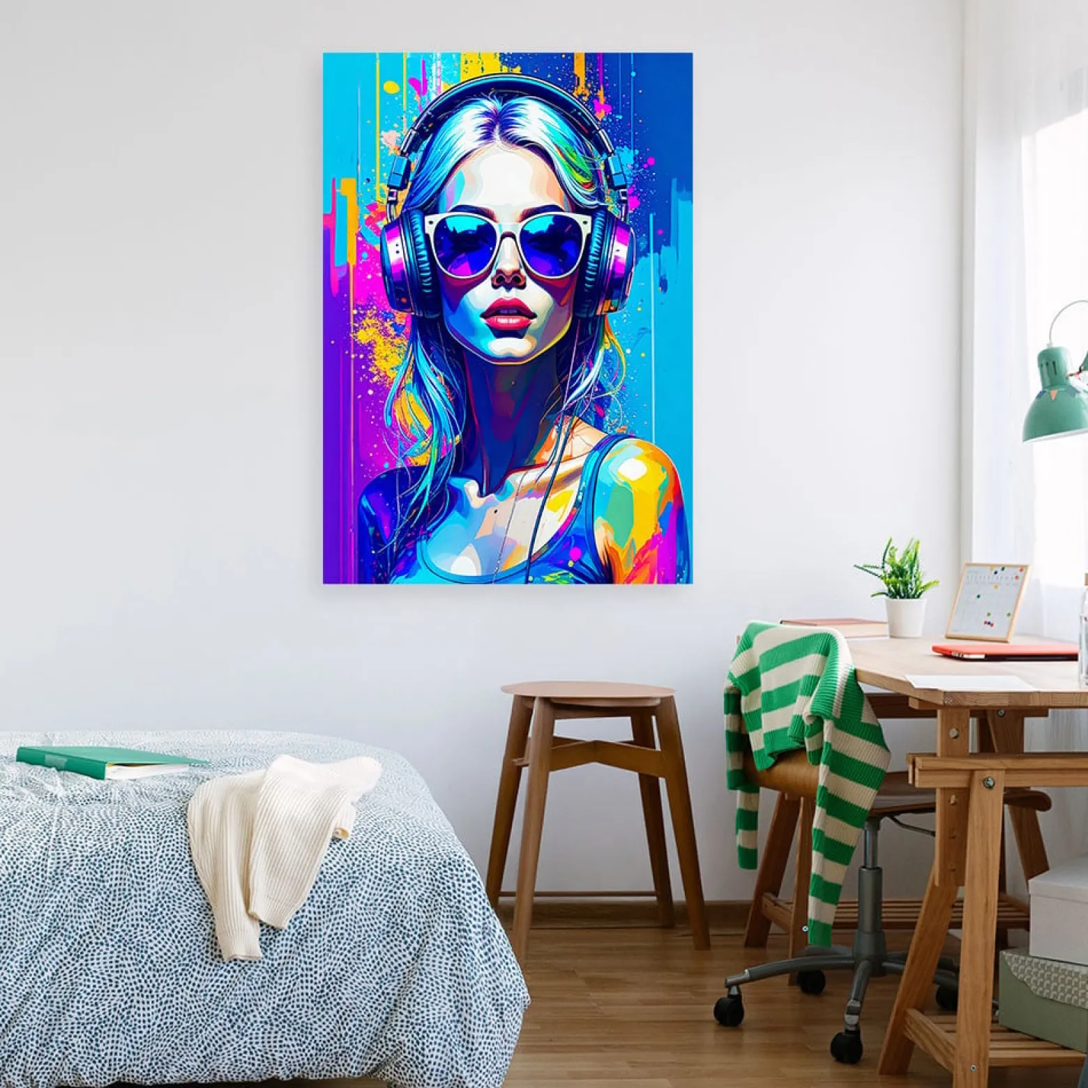 Obraz na płótnie, Abstrakcja Kolorowa Kobieta 20x30