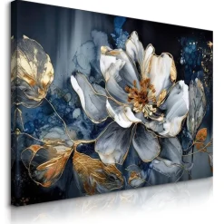 Obraz Na Płótnie Abstrakcyjny Kwiat Glamour 30x20cm