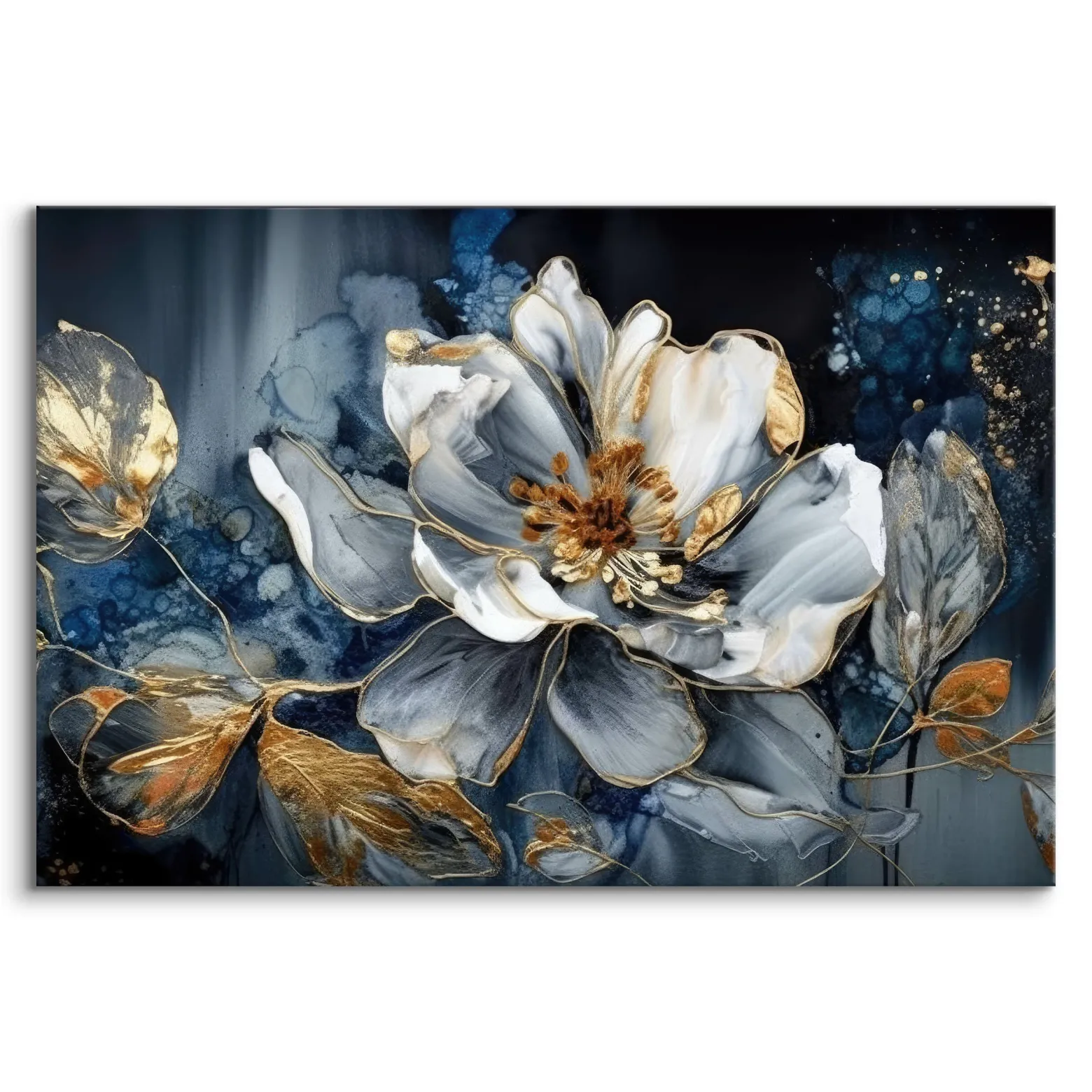 Obraz Na Płótnie Abstrakcyjny Kwiat Glamour 30x20cm