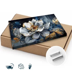 Obraz Na Płótnie Abstrakcyjny Kwiat Glamour 30x20cm