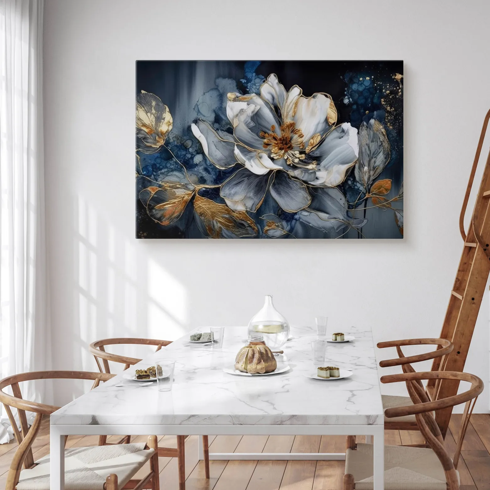 Obraz Na Płótnie Abstrakcyjny Kwiat Glamour 30x20cm