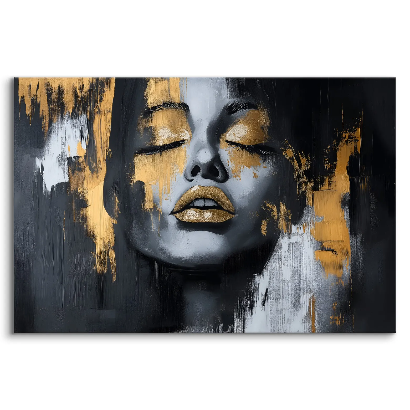 Obraz Na Płótnie Abstrakcyjny Malowany Portret 30x20cm