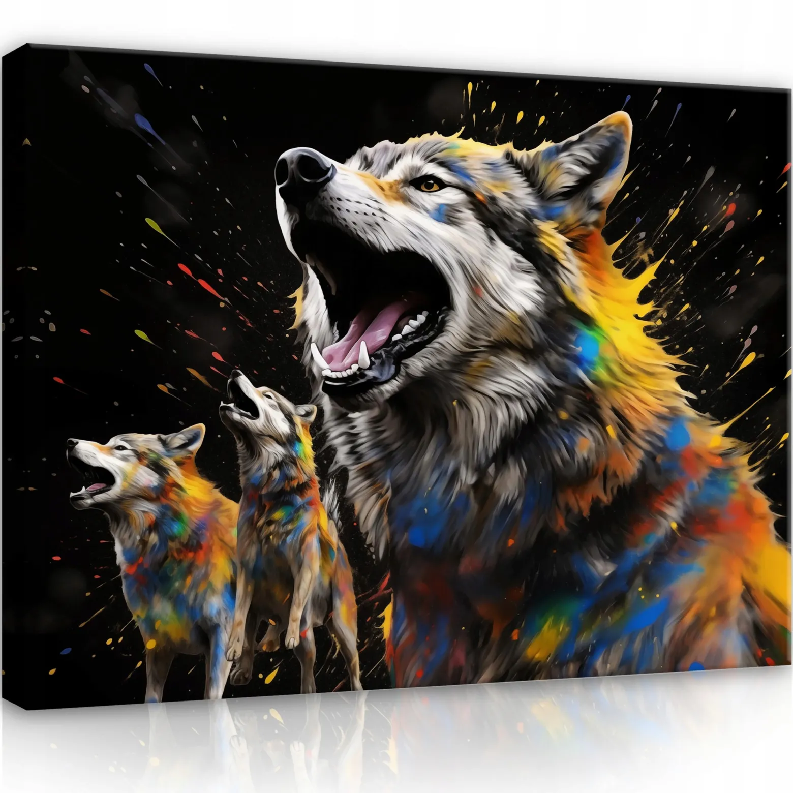 Obraz Na Płótnie Ścianę Wilki Abstrakcja Do Salonu 60X40