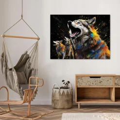 Obraz Na Płótnie Ścianę Wilki Abstrakcja Do Salonu 60X40