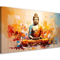 Obraz na płótnie do salonu sypialni, Budda Medytacja Abstrakcja 80x40