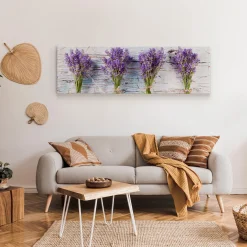 Obraz Panoramiczny Lawenda Na Tle Drewna 145x45cm