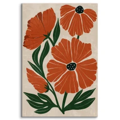 Obraz Pomarańczowe Maki W Stylu Boho 20x30cm