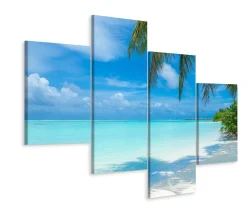 Obraz Tetraptyk MORZE Plaża Niebo Pejzaż 3D 80x50cm