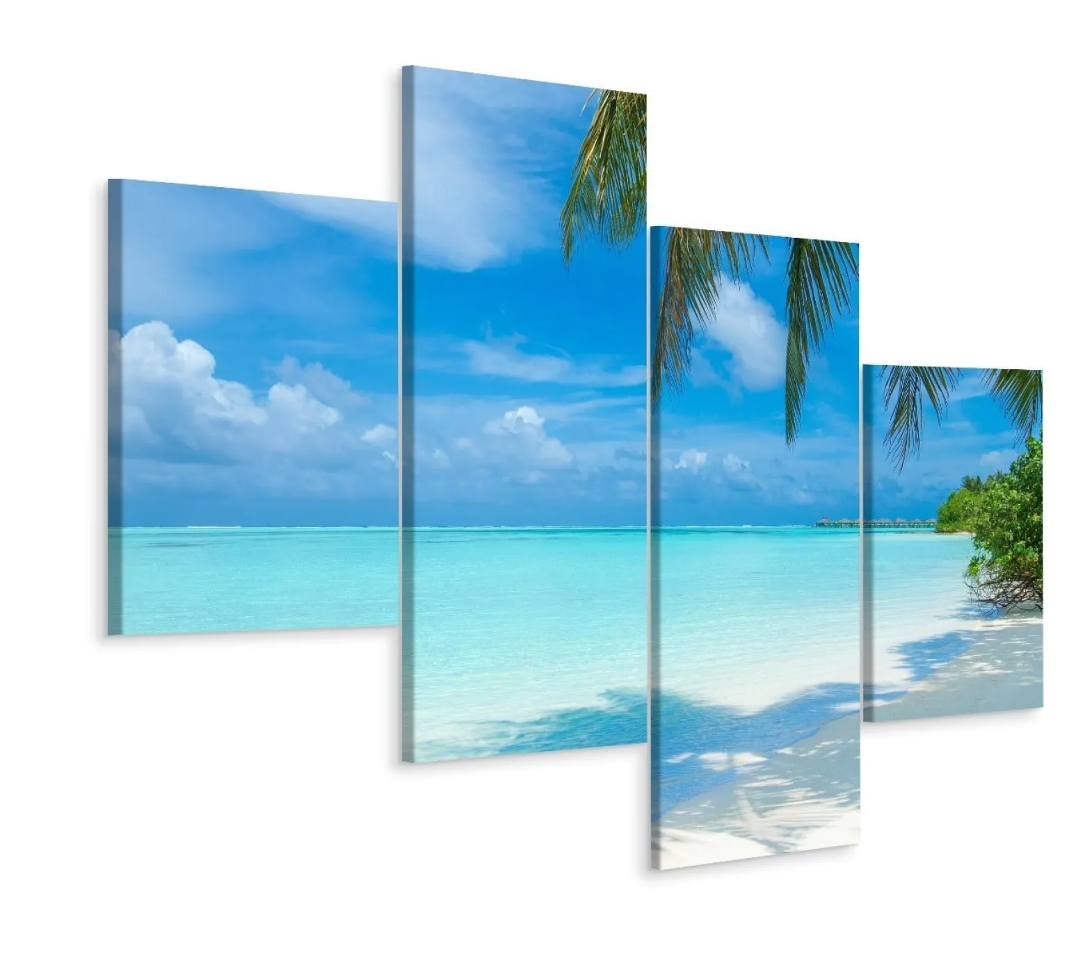 Obraz Tetraptyk MORZE Plaża Niebo Pejzaż 3D 80x50cm