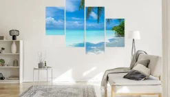Obraz Tetraptyk MORZE Plaża Niebo Pejzaż 3D 80x50cm