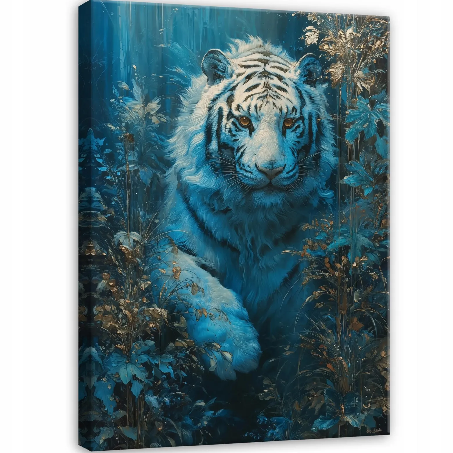 Obraz Tygrys Niebieski Na Płótnie Do Sypialni Salonu 40x60