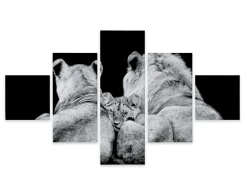 Obraz Wieloczęściowy LWY Zwierzęta Natura 3D 150x90cm