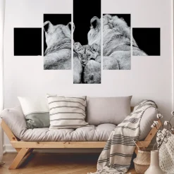 Obraz Wieloczęściowy LWY Zwierzęta Natura 3D 150x90cm