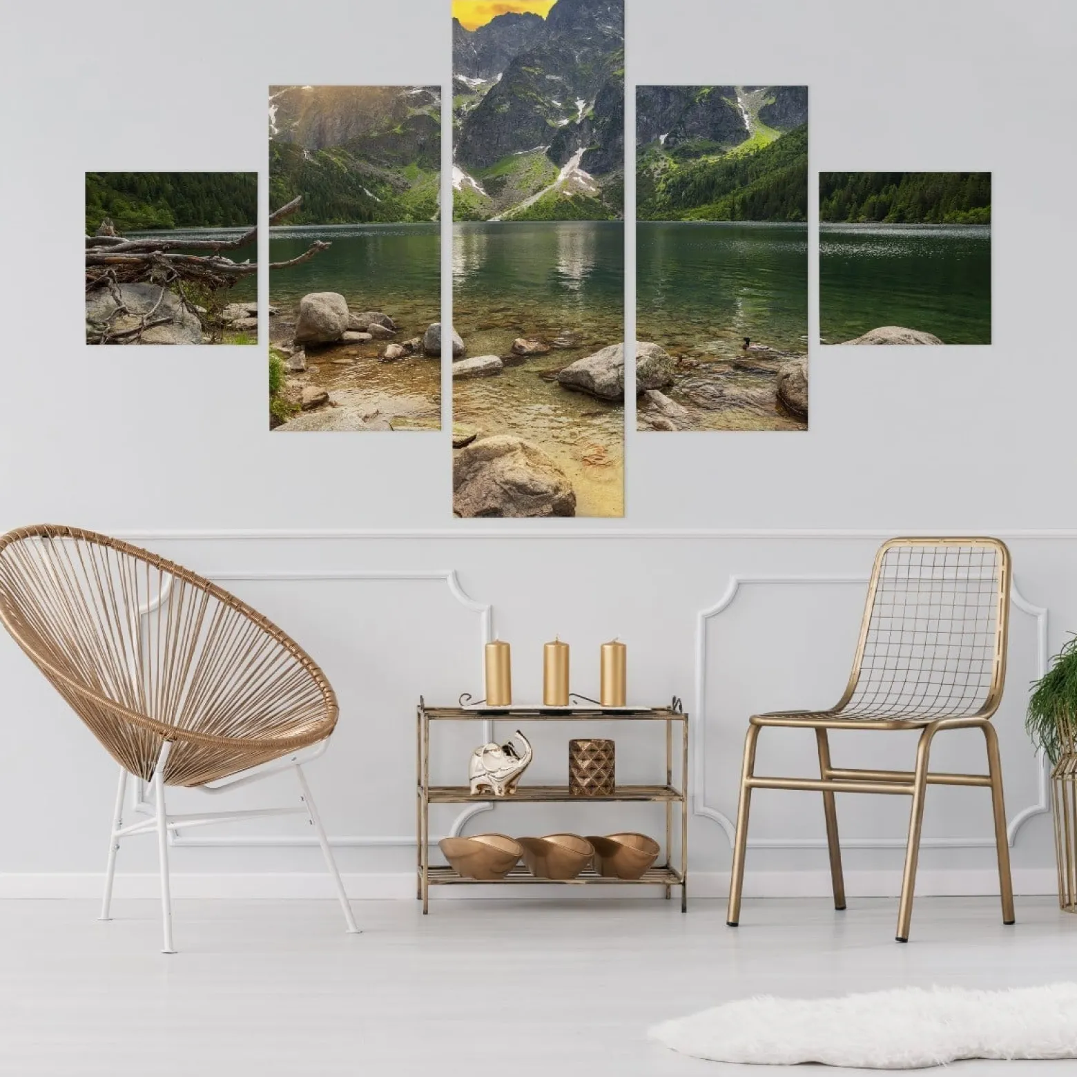 Obraz Wieloczęściowy MORSKIE OKO Góry Pejzaż 3D 150x90cm