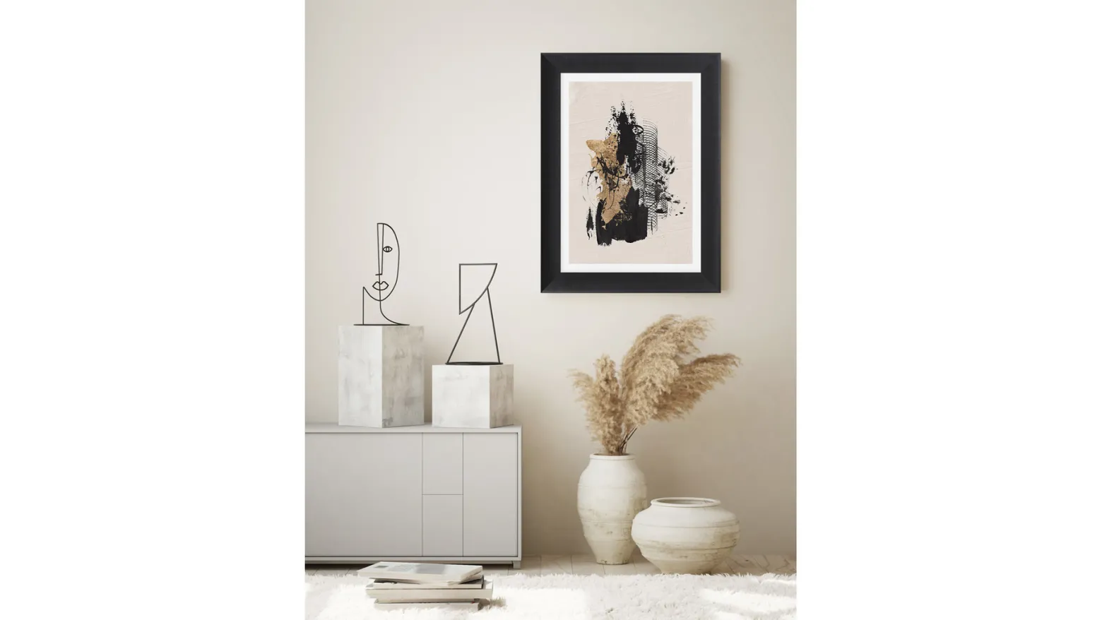 Obraz w ramie Black Spiral Abstract 65x85 cm