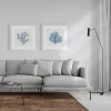 Obraz w ramie Blue Watercolor Coral No. 2 56x56 cm