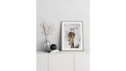Obraz w ramie Owl In Winter Scenery 53x73 cm