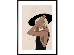 Obraz w ramie Stylish Woman In A Hat 53x73 cm