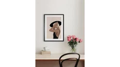 Obraz w ramie Stylish Woman In A Hat 53x73 cm