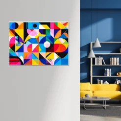 Obraz w stylu Bauhaus do salonu biura sypialni, Abstrakcja Kolorowa 30x20