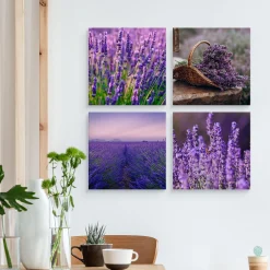 Obrazy Do Kuchni SET Kwiaty Lawendy 60x60cm