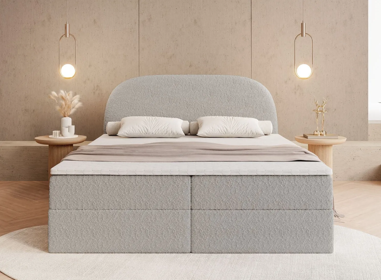 Łoże ALLURE 140x200 Ascot Toffee z topperem