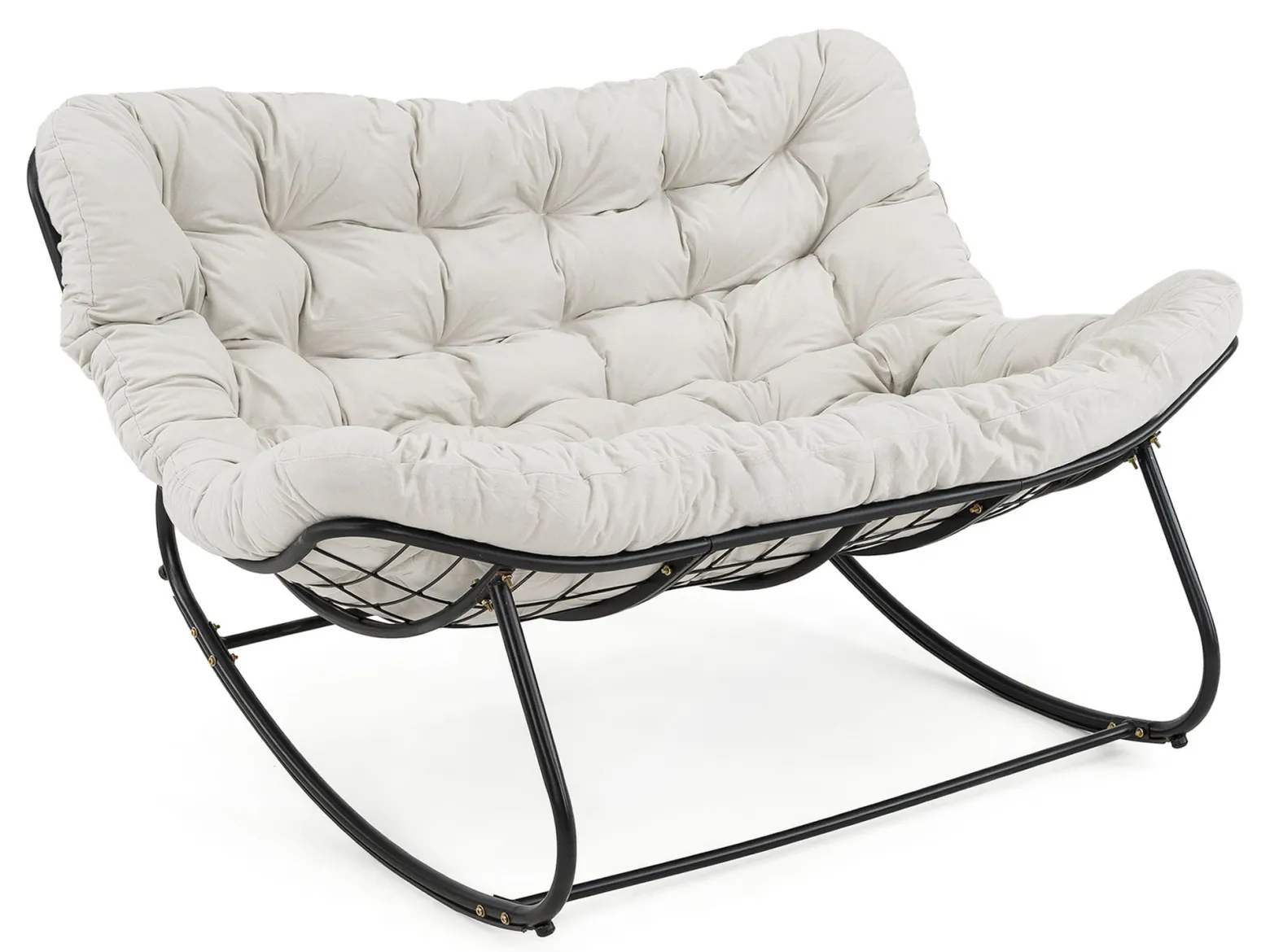 Ogrodowa sofa, fotel bujany, poduszka jasny beż #210