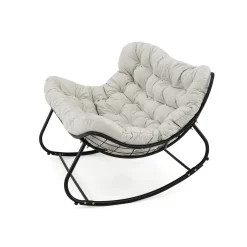 Ogrodowa sofa, fotel bujany, poduszka jasny beż #210