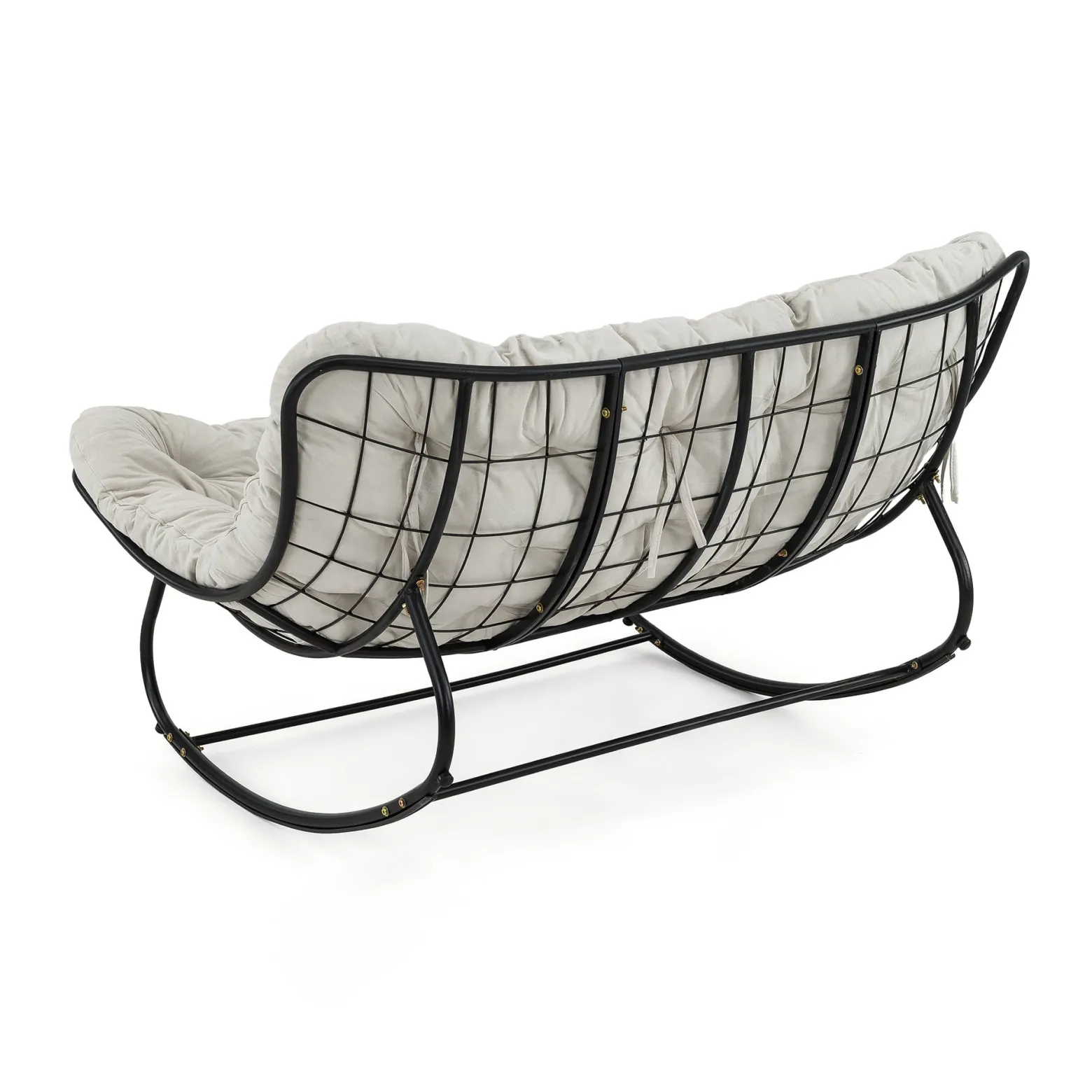 Ogrodowa sofa, fotel bujany, poduszka jasny beż #210