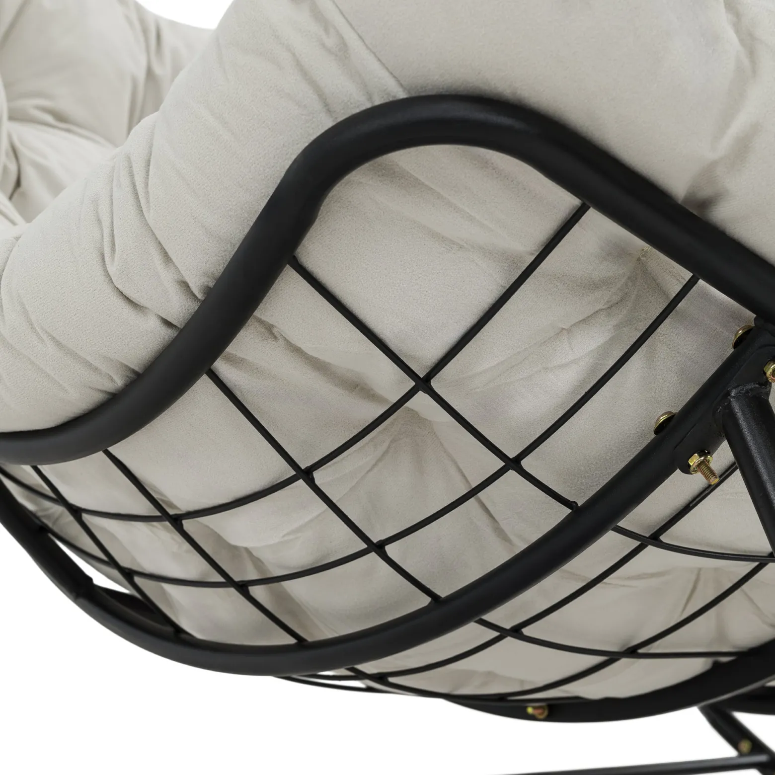 Ogrodowa sofa, fotel bujany, poduszka jasny beż #210