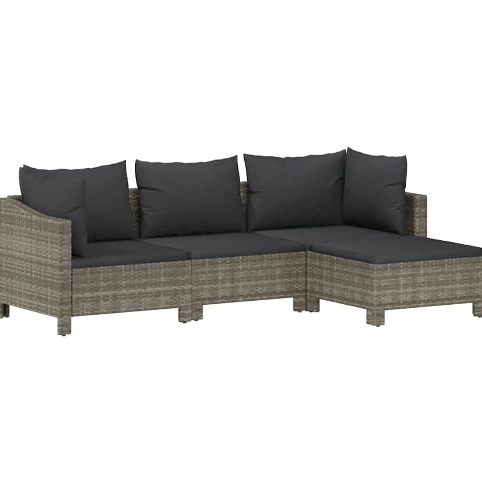 Ogrodowy zestaw wypoczynkowy Szary Technorattan 2x fotel + sofa