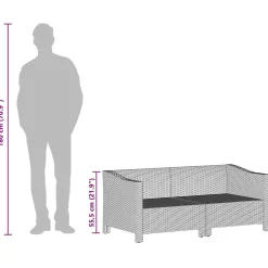 Ogrodowy zestaw wypoczynkowy Szary Technorattan 2x fotel + sofa