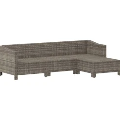 Ogrodowy zestaw wypoczynkowy Szary Technorattan 2x fotel + sofa