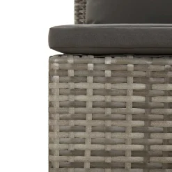 Ogrodowy zestaw wypoczynkowy Szary Technorattan sofa środkowa +