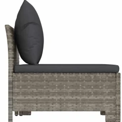 Ogrodowy zestaw wypoczynkowy Szary Technorattan sofa środkowa +