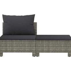 Ogrodowy zestaw wypoczynkowy Szary Technorattan sofa środkowa +
