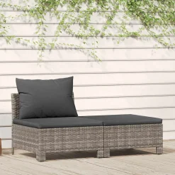 Ogrodowy zestaw wypoczynkowy Szary Technorattan sofa środkowa +
