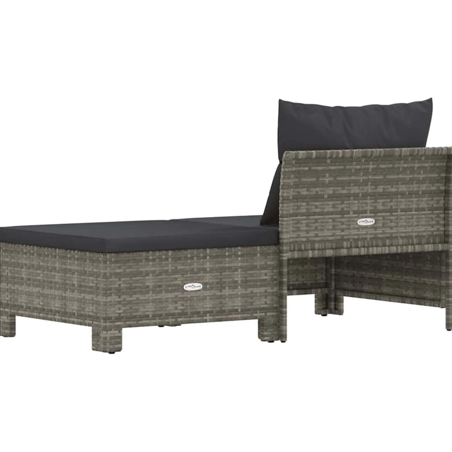 Ogrodowy zestaw wypoczynkowy Szary Technorattan sofa środkowa +