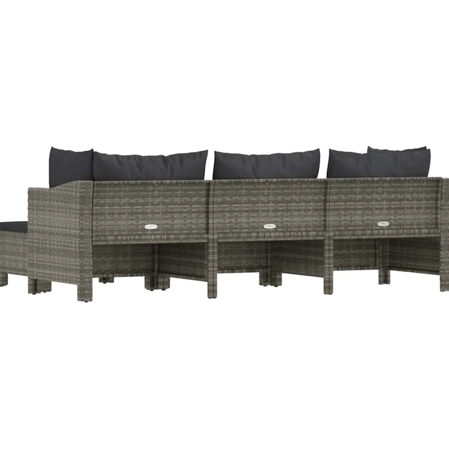 Ogrodowy zestaw wypoczynkowy Szary Technorattan 2x fotel + sofa