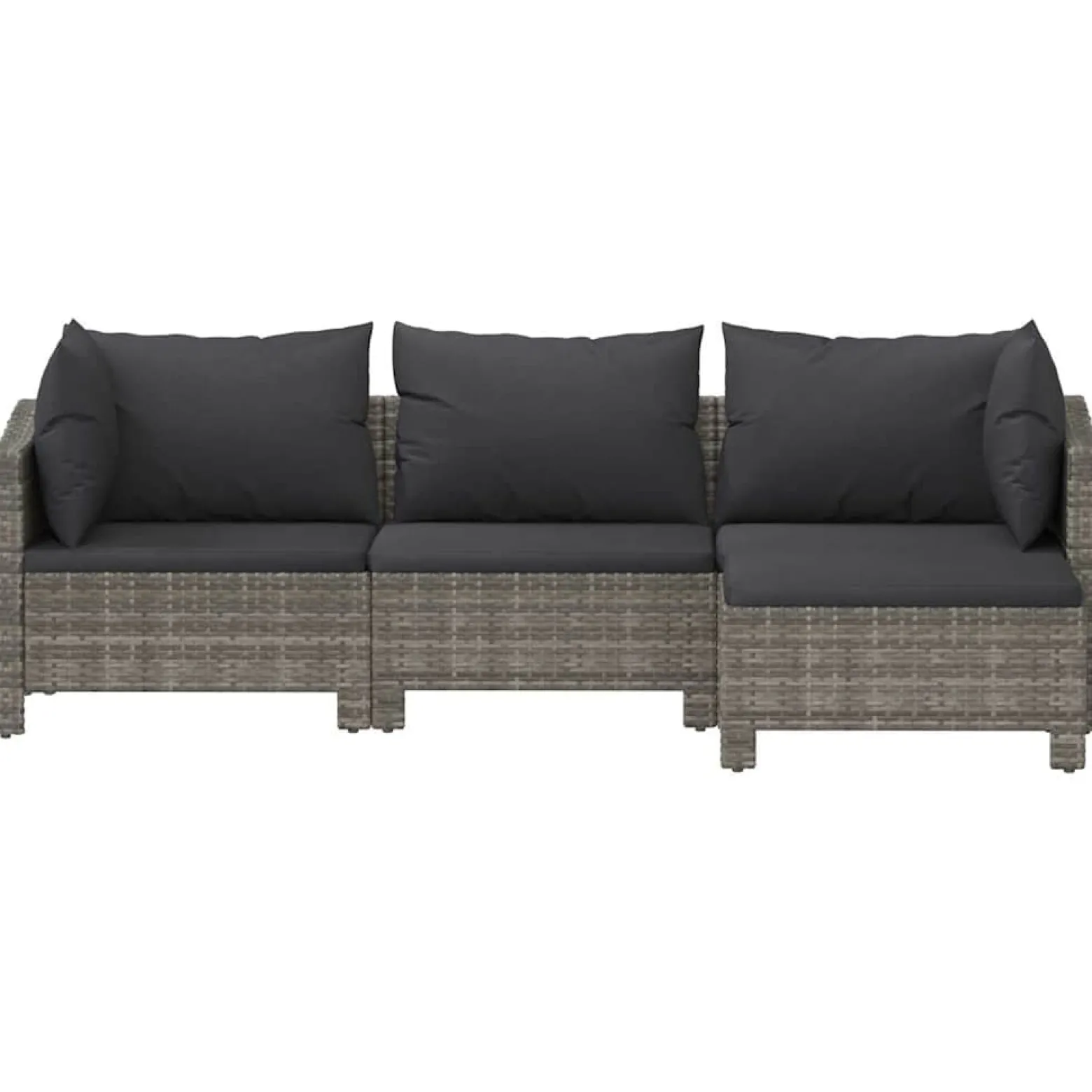 Ogrodowy zestaw wypoczynkowy Szary Technorattan 2x fotel + sofa
