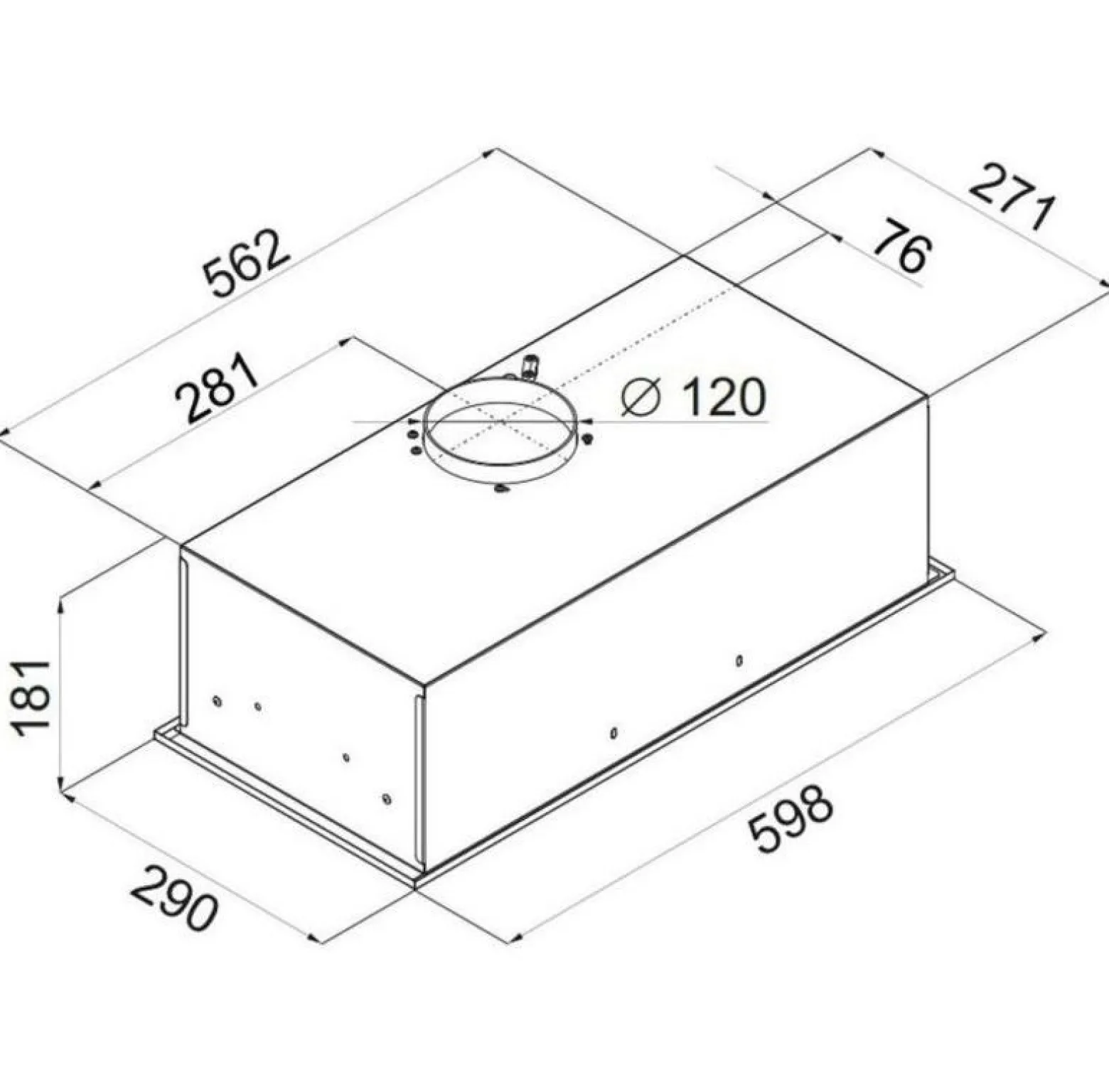 Okap szafkowy CIARKO SL BOX Glass 60 Czarny