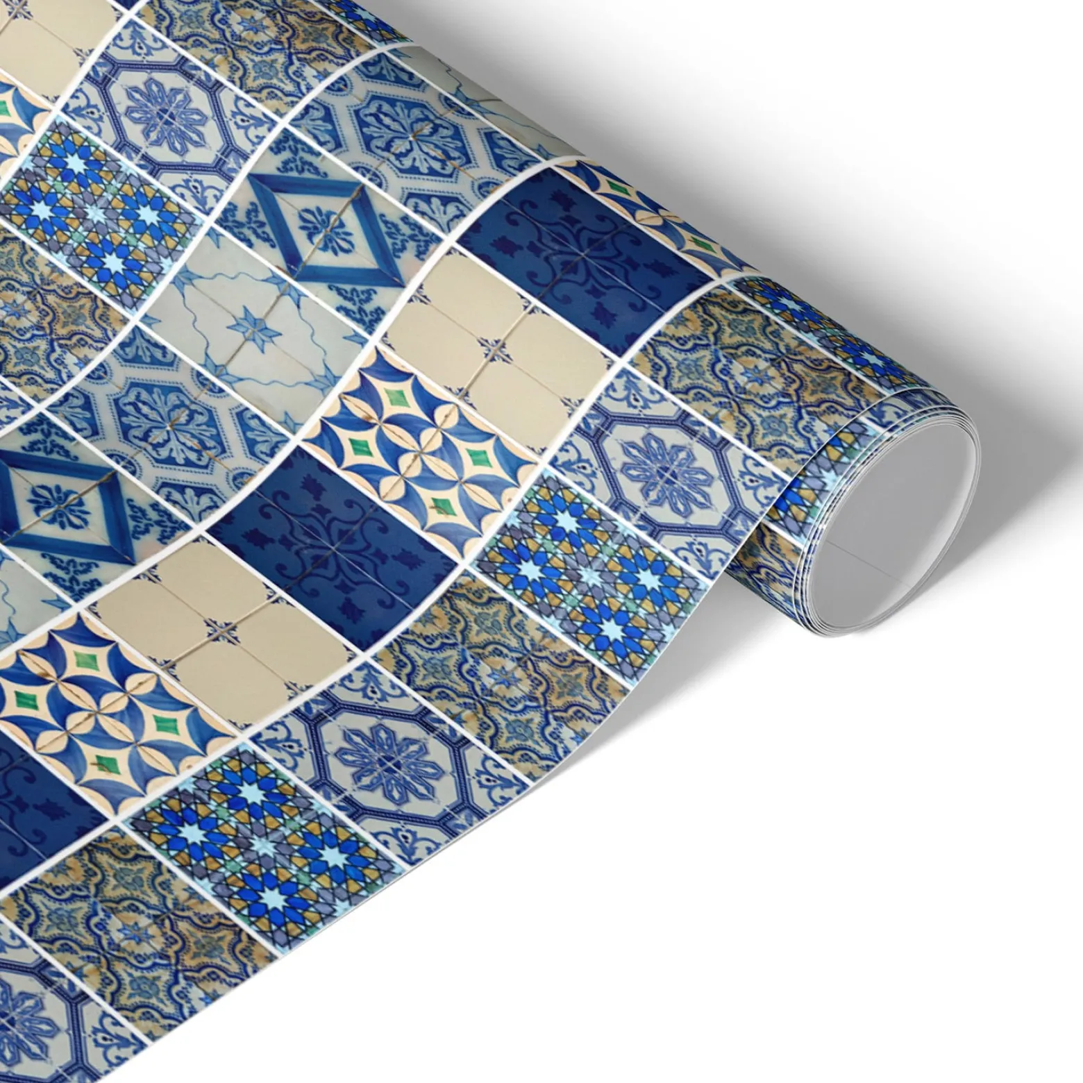 Okleina na meble Niebieska mozaika 50x100 Folia samoprzylepna DIY