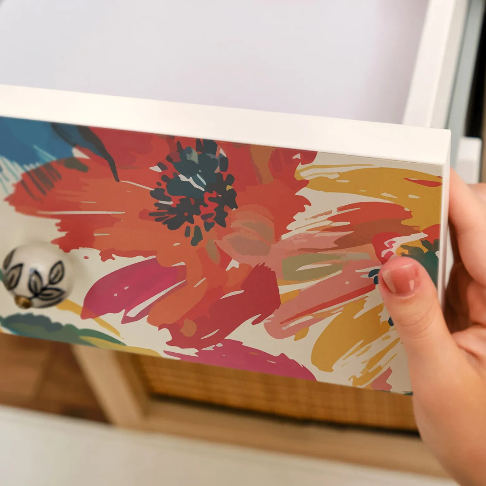 Okleina na meble Żywe kwiaty 50x100 Folia samoprzylepna Kolor DIY