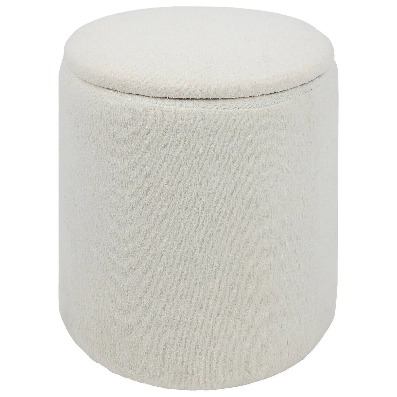Okrągła pufa biała KAYDI boucle, Ø 35 cm
