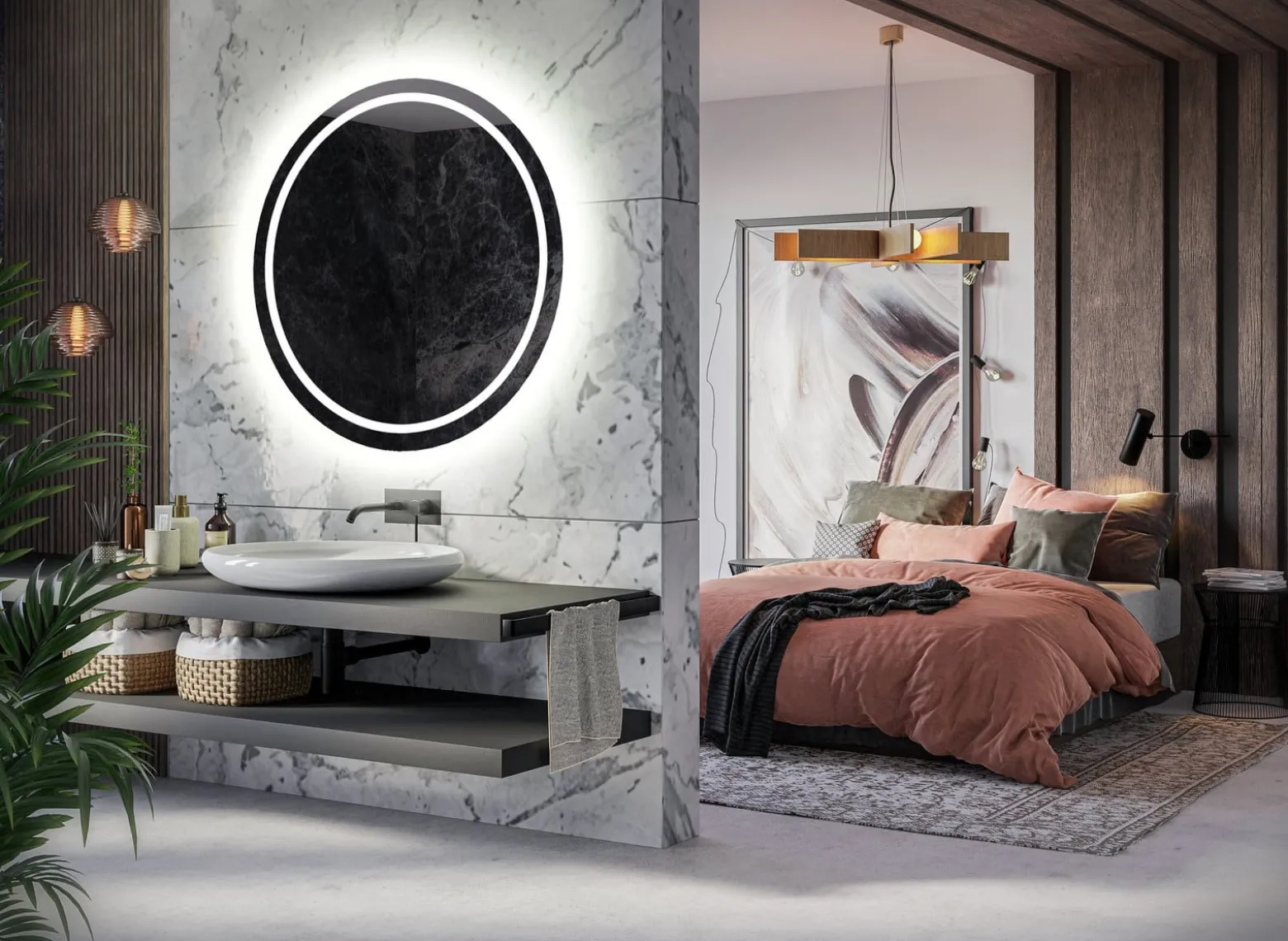 Okrągłe Lustro Łazienkowe Led London - 50Cm
