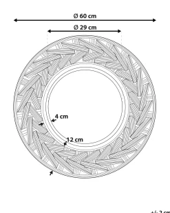 Okrągłe lustro wiszące ø 60 cm czarne