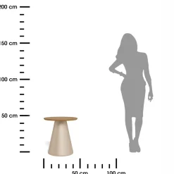 Okrągły stolik kawowy Soli 45 cm beżowy